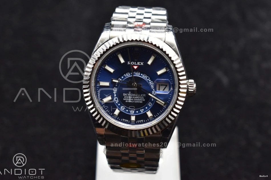 Blue SS A23J Best on SS Skydweller Jubilee Noob Dial Edition Bracelet 1124